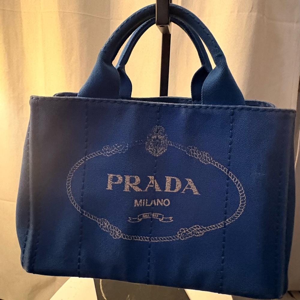 Preloved- PRADA Canapa tote Mini Tote Bag- shoulder strap included - Picture 2 of 8